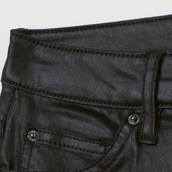 H&M Black/Coated Skinny High Jeans (Plus) - Picture 2 of 7
